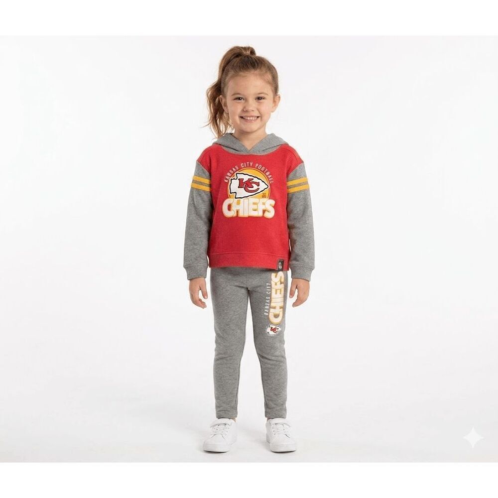 Kansas City Chiefs Kids  Long Sleeve Hoodie Top and Leggings Two-Piece Set M 5/6